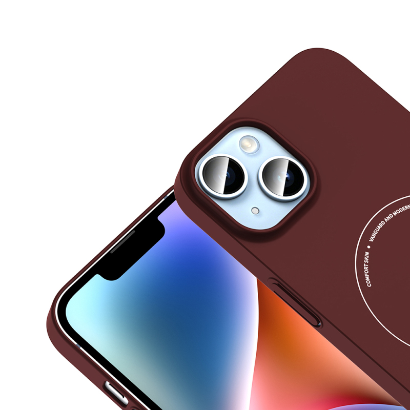 Apple iPhone 13 Kılıf M-Safe Şarj Özellikli Kamera Korumalı Zore Elio Sert PC Kapak - 24
