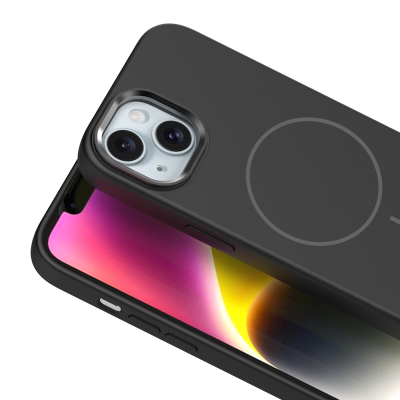 Apple iPhone 13 Kılıf M-Safe Şarj Özellikli Metal Kamera Çerçeveli Zore Edi Silikon Kapak - 15