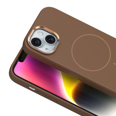 Apple iPhone 13 Kılıf M-Safe Şarj Özellikli Metal Kamera Çerçeveli Zore Edi Silikon Kapak - 18