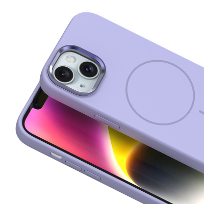 Apple iPhone 13 Kılıf M-Safe Şarj Özellikli Metal Kamera Çerçeveli Zore Edi Silikon Kapak - 17