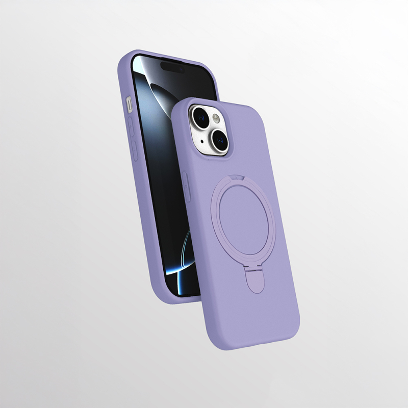 Apple iPhone 13 Kılıf M-safe Şarj Özellikli Standlı Zore Samara Kapak - 4