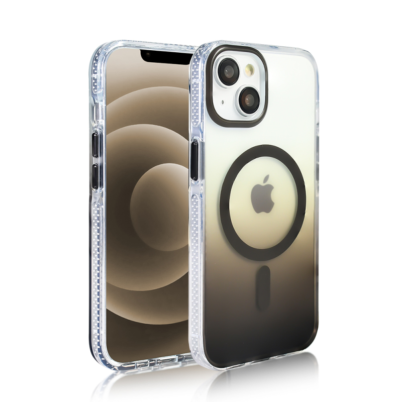Apple iPhone 13 Kılıf M-safe Şarj Özellikli Transparan Renk Geçişli Zore Toros Kapak - 16