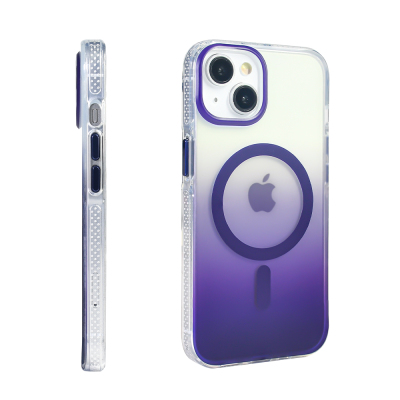 Apple iPhone 13 Kılıf M-safe Şarj Özellikli Transparan Renk Geçişli Zore Toros Kapak - 21