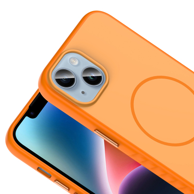 Apple iPhone 13 Kılıf M-safe Şarj Özellikli Zore Tea Kapak - 12