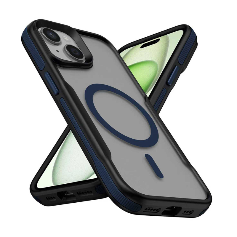 Apple iPhone 13 Kılıf M-safe Şarj Özellikli Renkli Kenar Airbag Şeritli Zore Lamer Kapak - 4