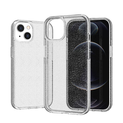 Apple iPhone 13 Kılıf Parlayan Simli Şeffaf Zore Redos Kapak - 2