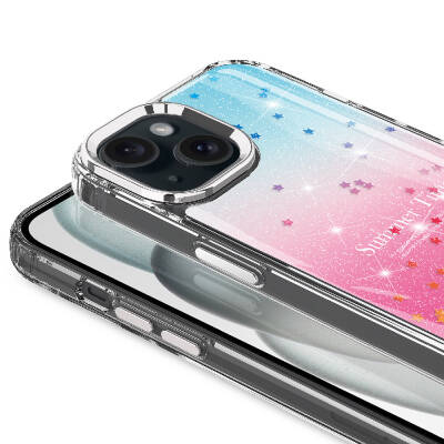 Apple iPhone 13 Kılıf Simli Desenli Parlak Zore Task Kapak - 6