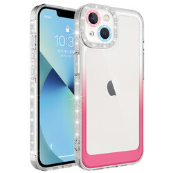 Apple iPhone 13 Kılıf Simli ve Renk Geçiş Tasarımlı Lens Korumalı Zore Park Kapak - 9