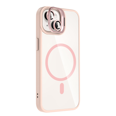 Apple iPhone 13 Kılıf Standlı ve Kamera Lens Hediyeli M-Safe Şarj Özellikli Zore Etro Kapak - 10