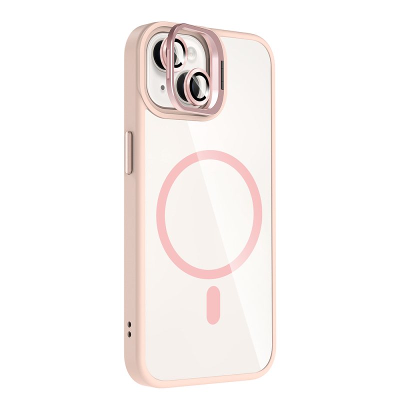 Apple iPhone 13 Kılıf Standlı ve Kamera Lens Hediyeli M-Safe Şarj Özellikli Zore Etro Kapak - 10