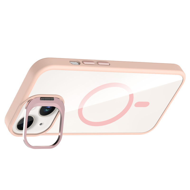 Apple iPhone 13 Kılıf Standlı ve Kamera Lens Hediyeli M-Safe Şarj Özellikli Zore Etro Kapak - 11