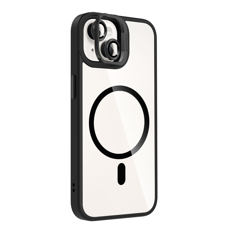 Apple iPhone 13 Kılıf Standlı ve Kamera Lens Hediyeli M-Safe Şarj Özellikli Zore Etro Kapak - 8