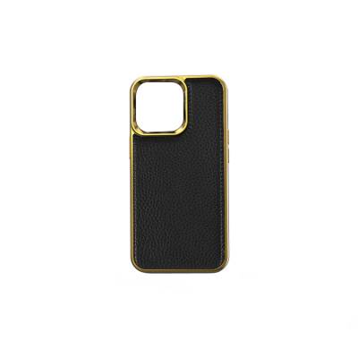 Apple iPhone 13 Kılıf Wiwu Genuine Leather Gold Calfskin Orjinal Deri Kapak - 3