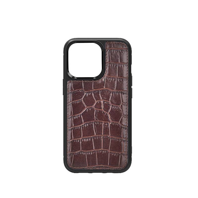 Apple iPhone 13 Mini Case Wiwu Croco Pattern Calfskin Original Leather Cover - 2