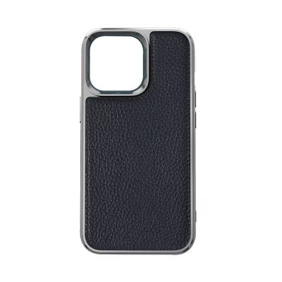 Apple iPhone 13 Mini Case Wiwu Genuine Leather Silver Calfskin Original Leather Cover - 5