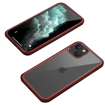 Apple iPhone 13 Mini Case Zore Dor Silicon Tempered Glass Cover - 15