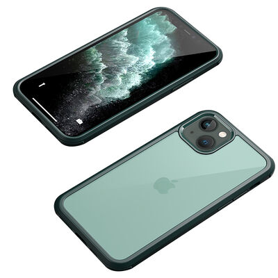 Apple iPhone 13 Mini Case Zore Dor Silicon Tempered Glass Cover - 16