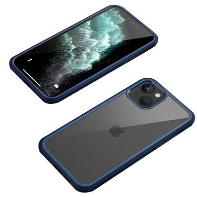 Apple iPhone 13 Mini Case Zore Dor Silicon Tempered Glass Cover - 17