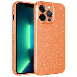 Apple iPhone 13 Pro Case Camera Protected Glittery Luxury Zore Cotton Cover - 4