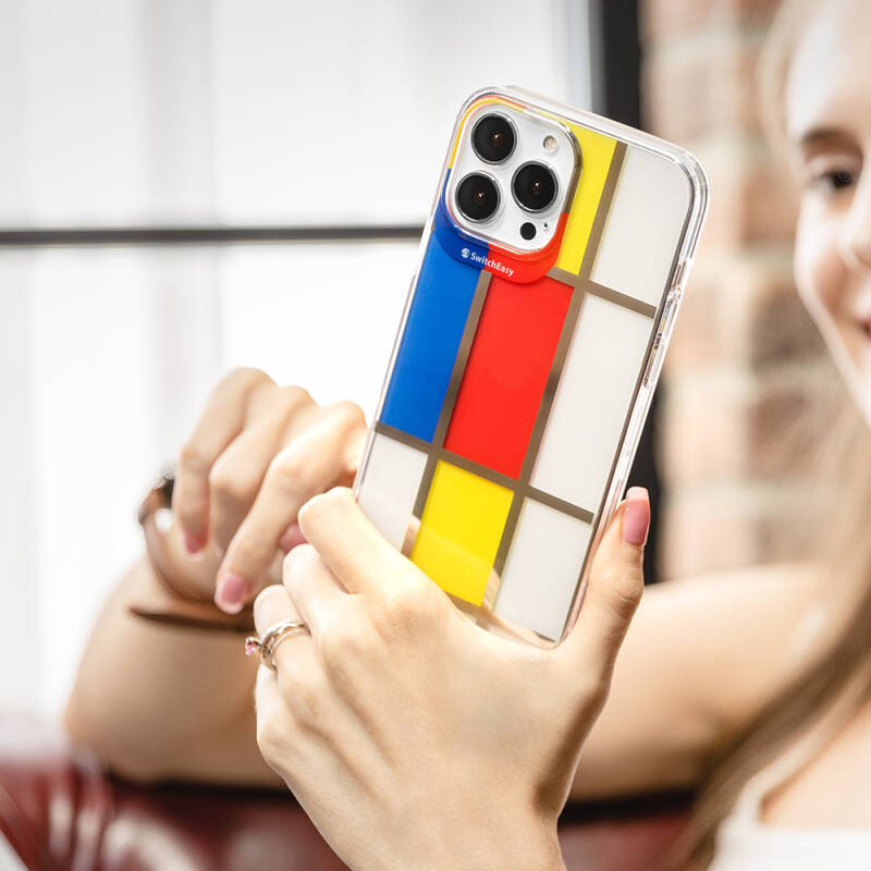 Apple iPhone 13 Pro Case Double IMD Printed Licensed Switcheasy Artist Mondrian Cover - 9
