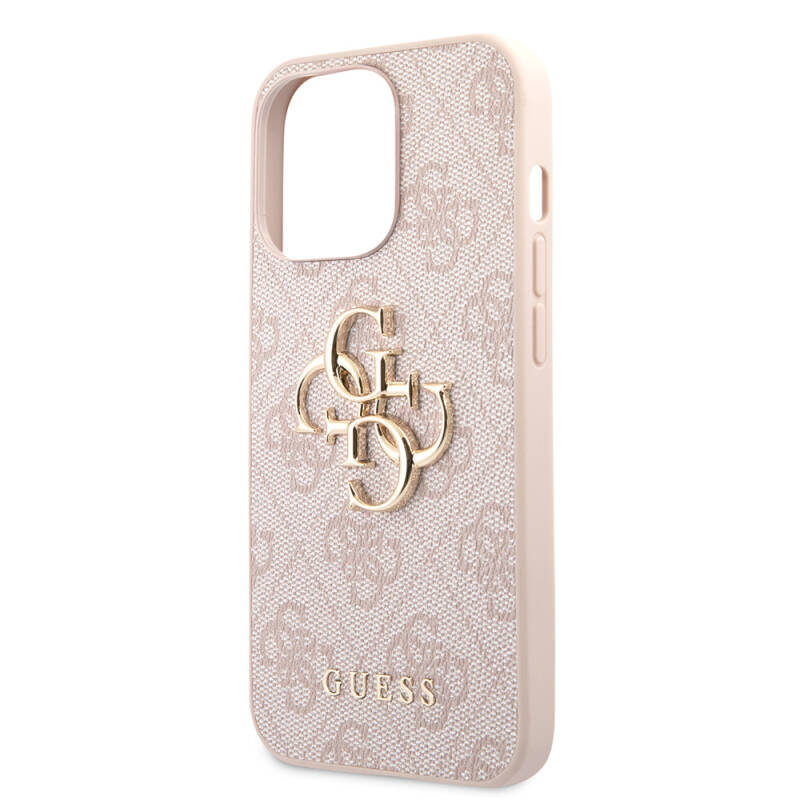 Apple iPhone 13 Pro Case Guess Original Licensed PU Leather 4G Patterned Metal Cover with Large 4G and Text Logo - 14