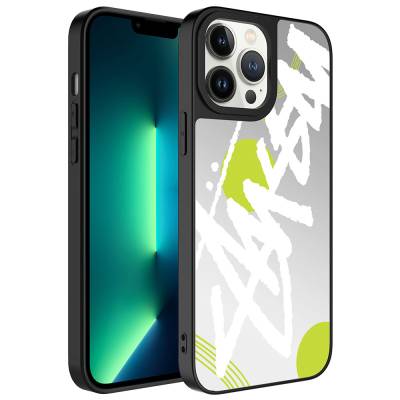 Apple iPhone 13 Pro Case Mirror Patterned Camera Protected Glossy Zore Mirror Cover - 1