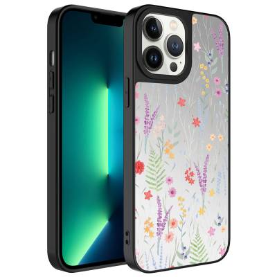 Apple iPhone 13 Pro Case Mirror Patterned Camera Protected Glossy Zore Mirror Cover - 10