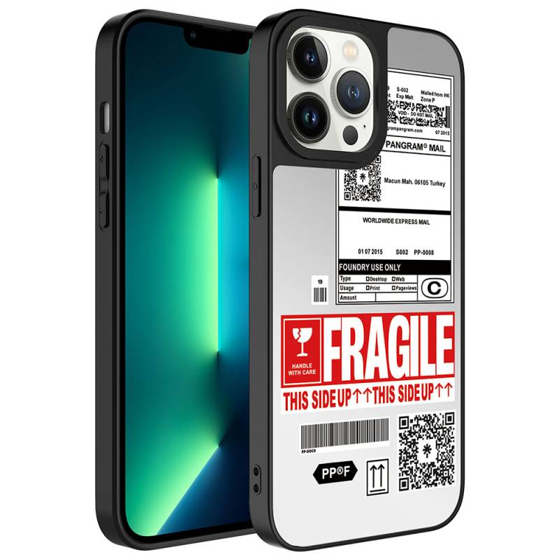 Apple iPhone 13 Pro Case Mirror Patterned Camera Protected Glossy Zore Mirror Cover - 5