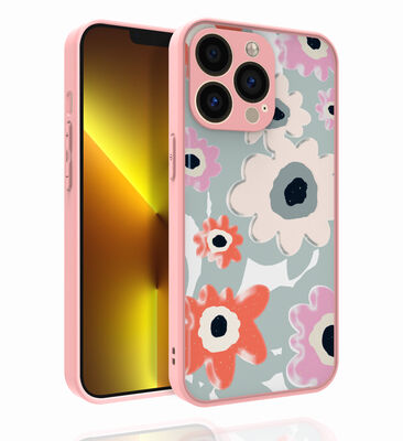 Apple iPhone 13 Pro Case Patterned Camera Protected Glossy Zore Nora Cover - 7