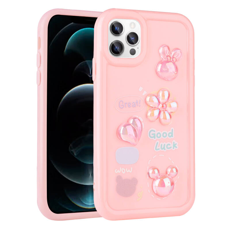 Apple iPhone 13 Pro Case Relief Figured Shiny Zore Toys Silicone Cover - 4