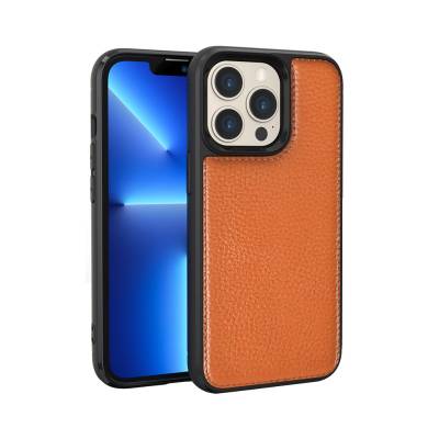 Apple iPhone 13 Pro Case Wiwu Genuine Leather Plastic Calfskin Original Leather Cover - 11