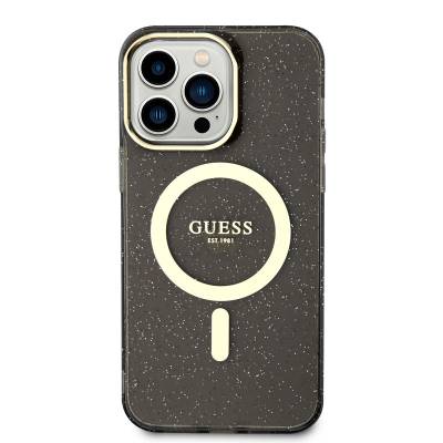 Apple iPhone 13 Pro Kılıf GUESS Magsafe Şarj Özellikli Glitter Kapak - 3