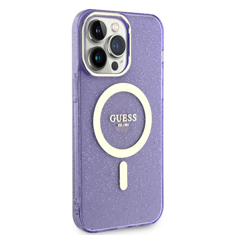 Apple iPhone 13 Pro Kılıf GUESS Magsafe Şarj Özellikli Glitter Kapak - 9