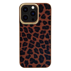 Apple iPhone 13 Pro Kılıf Kajsa Glamorous Serisi Leopard Combo Kapak - 1
