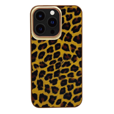 Apple iPhone 13 Pro Kılıf Kajsa Glamorous Serisi Leopard Combo Kapak - 12