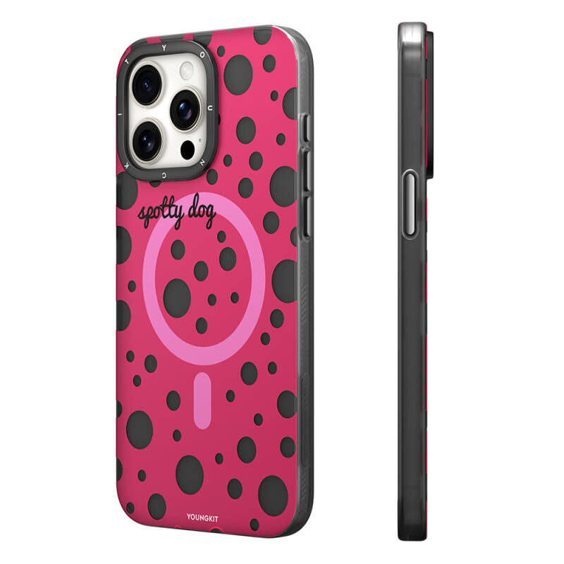 Apple iPhone 13 Pro Kılıf Magsafe Şarj Özellikli Polka Dot Desenli Youngkit Spots Serisi Kapak - 3