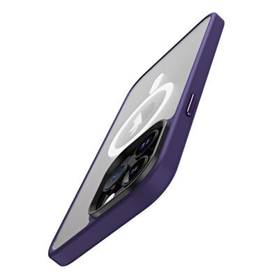 Apple iPhone 13 Pro Kılıf Wireless Şarj Özellikli Zore Hibrit Magsafe Kapak - 6