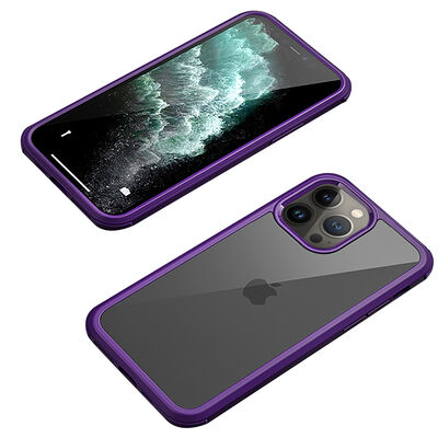 Apple iPhone 13 Pro Kılıf Zore Dor Silikon Temperli Cam Kapak - 15