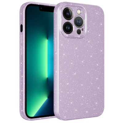 Apple iPhone 13 Pro Max Case Camera Protected Glittery Luxury Zore Cotton Cover - 6