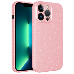 Apple iPhone 13 Pro Max Case Camera Protected Glittery Luxury Zore Cotton Cover - 7