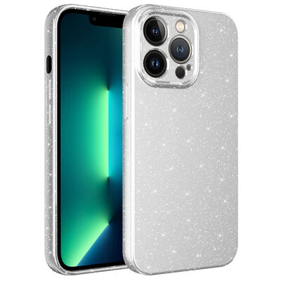 Apple iPhone 13 Pro Max Case Camera Protected Glittery Luxury Zore Cotton Cover - 10