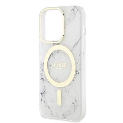 Apple iPhone 13 Pro Max Case GUESS Magsafe Marble Pattern Cover with Charger - 6