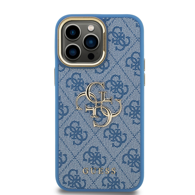 Apple iPhone 13 Pro Max Case Guess Original Licensed PU Leather 4G Patterned Metal Big 4G and Text Logo Camera Stand Cover - 5