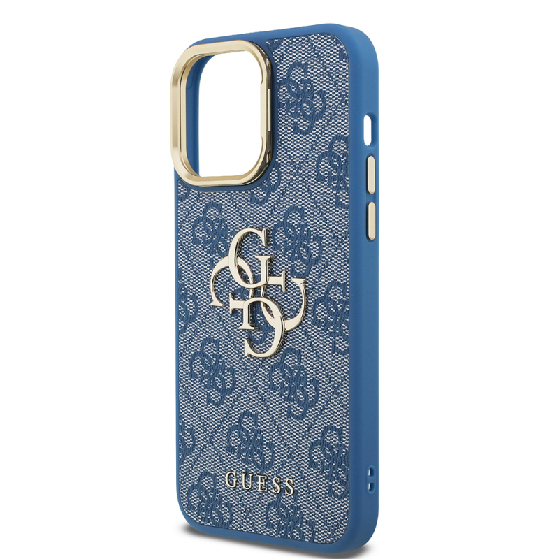 Apple iPhone 13 Pro Max Case Guess Original Licensed PU Leather 4G Patterned Metal Big 4G and Text Logo Camera Stand Cover - 8