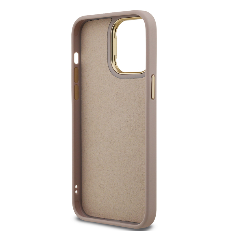Apple iPhone 13 Pro Max Case Guess Original Licensed PU Leather 4G Patterned Metal Big 4G and Text Logo Camera Stand Cover - 16