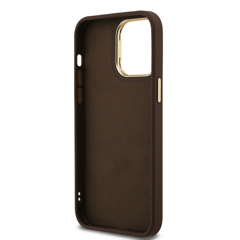 Apple iPhone 13 Pro Max Case Guess Original Licensed PU Leather 4G Patterned Metal Big 4G and Text Logo Camera Stand Cover - 32