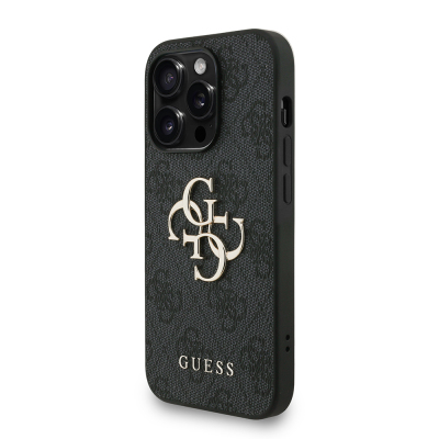 Apple iPhone 13 Pro Max Case Guess Original Licensed PU Leather Wrist Strap Rope Metal Large 4G and Text Logo Cover - 6