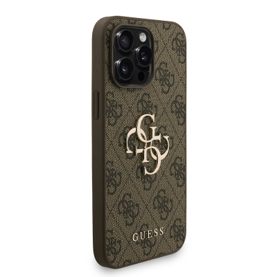 Apple iPhone 13 Pro Max Case Guess Original Licensed PU Leather Wrist Strap Rope Metal Large 4G and Text Logo Cover - 14