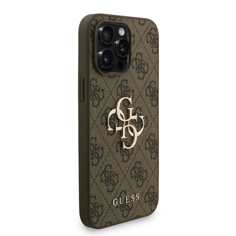 Apple iPhone 13 Pro Max Case Guess Original Licensed PU Leather Wrist Strap Rope Metal Large 4G and Text Logo Cover - 14