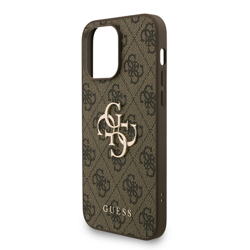 Apple iPhone 13 Pro Max Case Guess Original Licensed PU Leather Wrist Strap Rope Metal Large 4G and Text Logo Cover - 16
